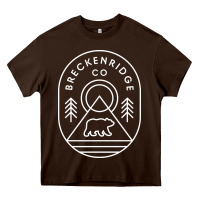 Chocolate Brown Breckenridge Colorado Bear Mountains Trees Hiking Heavy Core Tee - lanVoArt