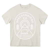 Cream Breckenridge Colorado Bear Mountains Trees Hiking Heavy Core Tee - lanVoArt