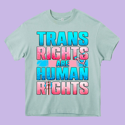 Trans Rights Are Human Rights Heavy Core Tee Designed By Bundleandbundleshop