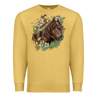 Antique Gold missouri horse floral background Premium Sweatshirt - LillyAllenDesigns