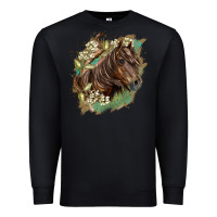 Black missouri horse floral background Premium Sweatshirt - LillyAllenDesigns