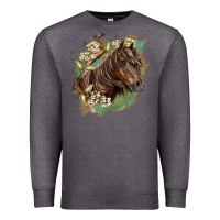 Charcoal Heather missouri horse floral background Premium Sweatshirt - LillyAllenDesigns