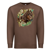 Chestnut missouri horse floral background Premium Sweatshirt - LillyAllenDesigns