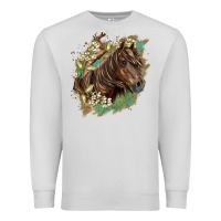 Dove Grey missouri horse floral background Premium Sweatshirt - LillyAllenDesigns
