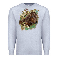 Heather Grey missouri horse floral background Premium Sweatshirt - LillyAllenDesigns
