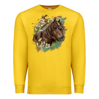 Lemon missouri horse floral background Premium Sweatshirt - LillyAllenDesigns
