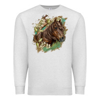 Oatmeal Heather missouri horse floral background Premium Sweatshirt - LillyAllenDesigns