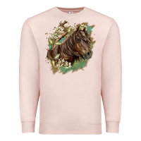Pale Pink missouri horse floral background Premium Sweatshirt - LillyAllenDesigns