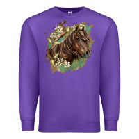 Purple missouri horse floral background Premium Sweatshirt - LillyAllenDesigns