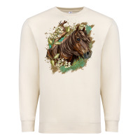 Sandshell missouri horse floral background Premium Sweatshirt - LillyAllenDesigns