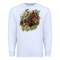 White missouri horse floral background Premium Sweatshirt - LillyAllenDesigns