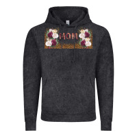 Vintage Black mom burgundy flowers with leopard Vintage Hoodie - TumblerDesignByShophia