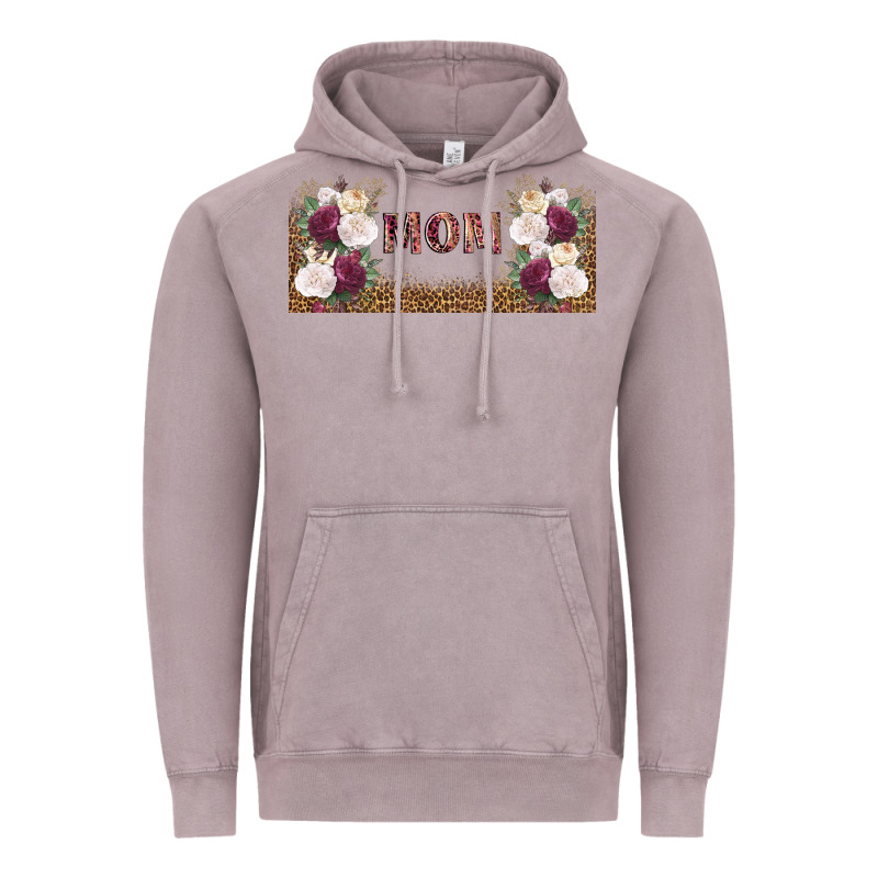 Mom Burgundy Flowers With Leopard Vintage Hoodie by TumblerDesignByShophia | Teevron