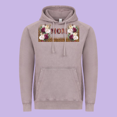 Mom Burgundy Flowers With Leopard Vintage Hoodie Designed By Tumblerdesignbyshophia