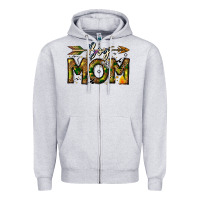 Heather Grey Boy Mom Zipper Hoodie - CowhideDigitalArt