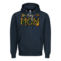 Navy Boy Mom Zipper Hoodie - CowhideDigitalArt