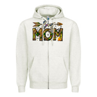 Oatmeal Heather Boy Mom Zipper Hoodie - CowhideDigitalArt