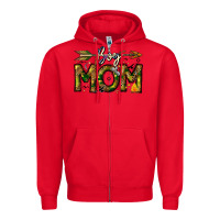 Red Boy Mom Zipper Hoodie - CowhideDigitalArt
