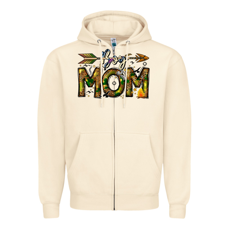 Boy Mom Zipper Hoodie by CowhideDigitalArt | Teevron