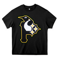 Black pittsburgh combined sports shirt and sticker Heavy Core Tee - lanVoArt