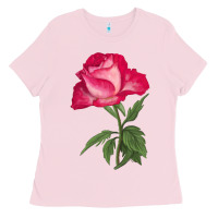Bubblegum Pink Love At First Sight Rose Ladies Tee - LillyAllenDesigns