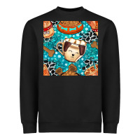 Black dog coffee cups and food container with cowhide seamless pattern bbs Heavyweight Sweatshirt - BundleAndBundleShop