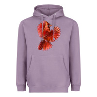 Lavender Flying Northern Cardinal Bird Heavyweight Hoodie - LillyAllenDesigns
