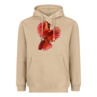 Mushroom Flying Northern Cardinal Bird Heavyweight Hoodie - LillyAllenDesigns