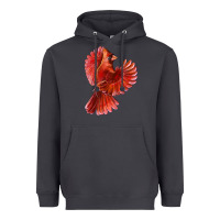 Smoke Flying Northern Cardinal Bird Heavyweight Hoodie - LillyAllenDesigns