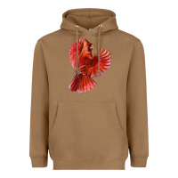 Toasted Coconut Flying Northern Cardinal Bird Heavyweight Hoodie - LillyAllenDesigns