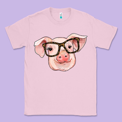 Pig With Glasses Classic Tee Designed By Ranaportraitstore