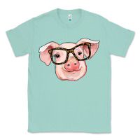 Seafoam pig with glasses Classic Tee - RanaPortraitStore