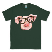 Sports Green pig with glasses Classic Tee - RanaPortraitStore