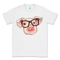 White pig with glasses Classic Tee - RanaPortraitStore