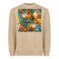 Mushroom honey and bee coffee cup with flowers and leopard seamless pattern bbs Heavyweight Sweatshirt - BundleAndBundleShop