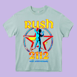 Rush Blue Starman 2112  40th Anniversary Heavy Core Tee Designed By Lanvoart