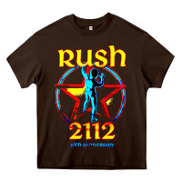Chocolate Brown rush blue starman 2112  40th anniversary Heavy Core Tee - lanVoArt