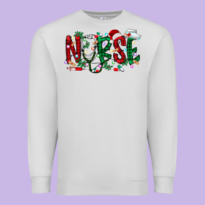 Nurse Christmas Premium Sweatshirt Designed By Racoondesign