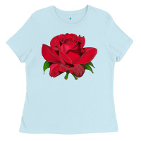 Baby Blue Oklahoma Rose Illustrations Ladies Tee - LillyAllenDesigns