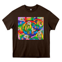Chocolate Brown Pride LGBTQ+ Peace Tumbler Heavy Core Tee - BundleAndBundleShop