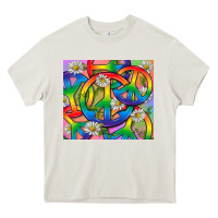 Cream Pride LGBTQ+ Peace Tumbler Heavy Core Tee - BundleAndBundleShop