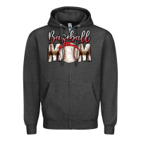 Charcoal Heather Baseball Mom Zipper Hoodie - CowhideDigitalArt