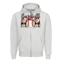 Dove Grey Baseball Mom Zipper Hoodie - CowhideDigitalArt
