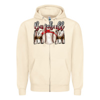 Sandshell Baseball Mom Zipper Hoodie - CowhideDigitalArt