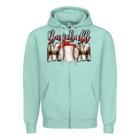 Seafoam Baseball Mom Zipper Hoodie - CowhideDigitalArt