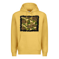Antique Gold camouflage and leopard background Premium Hoodie - BundleAndBundleShop