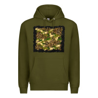 Army Green camouflage and leopard background Premium Hoodie - BundleAndBundleShop