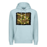 Blue Mist camouflage and leopard background Premium Hoodie - BundleAndBundleShop