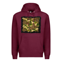 Burgundy camouflage and leopard background Premium Hoodie - BundleAndBundleShop