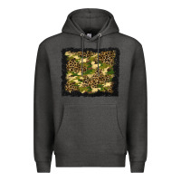 Charcoal Heather camouflage and leopard background Premium Hoodie - BundleAndBundleShop